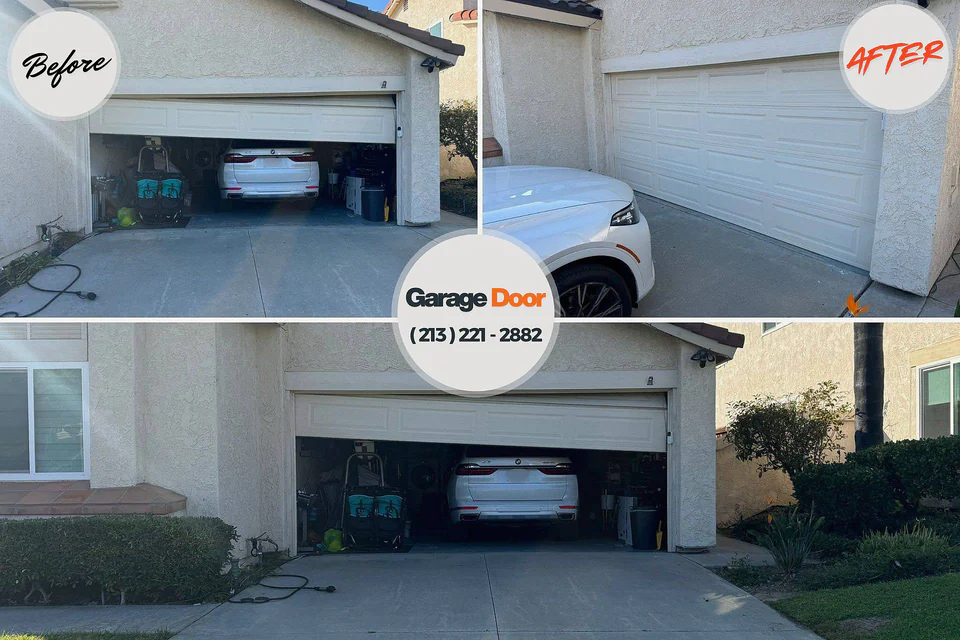 Before and after: garage door repair Mahopac, NY